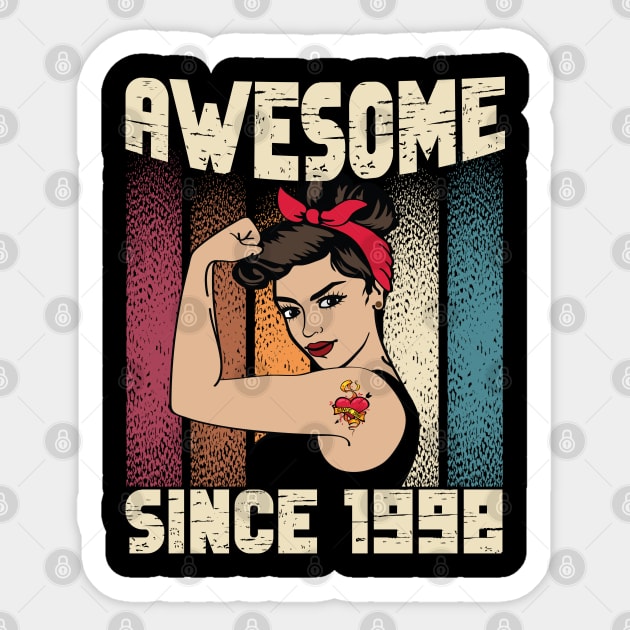 Awesome since 1998,24th Birthday Gift women 24 years old Birthday Sticker by JayD World